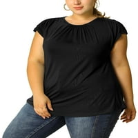 Jedinstveni prijedlozi Ženska bluza velike veličine s okruglim vratom i volanima s kratkim rukavima ljetni top