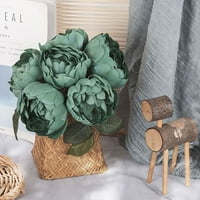 Poklon svadbeni buket cvjetni aranžman uređenje doma realistična ruža umjetni cvijet božura svileno zeleno lišće zelene biljke faa