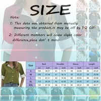Ženske majice, modne široke bluze s gumbima u obliku slova u, ležerni vrhovi s smotanim ovratnikom i džepovima
