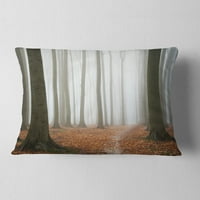 Dizajnirani slapovi u drvetu crno -bijelo - pejzažni tiskani jastuk za bacanje - 16x16
