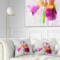 Designart Purple Rose Ilustracija akvarel - jastuk cvjetnog bacanja - 18x18