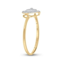 Prsten s okruglim dijamantom u obliku srca od žutog zlata od 10 karata