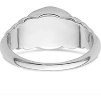 Satenski i polirani prsten od sterling srebra s rodijumskim premazom veličina-ur