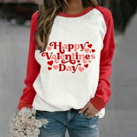 Majica za žene, Slatka grafička majica za Valentinovo, smiješni udobni sportski vrhovi za jesen-zimu-crvena Veličina