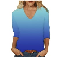 Topovi s rukavima Za Žene/ Casual majica s gradijentnim printom s grafičkim uzorkom bluza labavog kroja lagane bluze s rukavima srednje