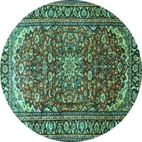 Tradicionalni unutarnji tepisi, Okrugli Perzijski tirkizno plavi, promjera 5 inča