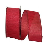 Papirna metalna božićna žičana vrpca, crvena, 2,5 in 20yd, 1 pakiranje