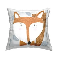 Stupell Industries Orange for uzorak divljih životinja tiskani dizajn jastuka za bacanje Carla Daly