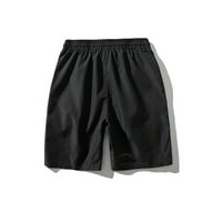 Muške hlače, muške ljetne Radne hlače, široke modne sportske kratke hlače u boji s tankim prorezima, Crna u boji