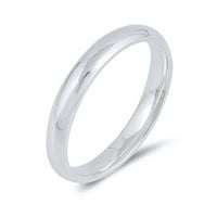 Jednostavan vjenčani prsten. Zaručnički prsten od sterling srebra žensko muško veličine 16