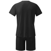 Muški vrhovi s kratkim rukavima, Muške Ležerne majice i pripijene sportske kratke hlače u crnoj boji