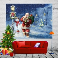 Ukrasna tapiserija bez mirisa, mekana, periva, Poliester S uzorkom božićne snježne scene, Zidna umjetnička tapiserija za poklon