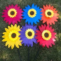 Spinneri za travnjak od suncokreta, vjetrenjača s uzemljenim kolcem, plastična šarena vjetrenjača od suncokreta, vanjski cvjetni