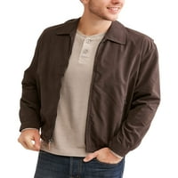 Tamno smeđa Muška jakna za golf s patentnim zatvaračem od mikrovlakana