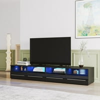 Aukfa LED TV stajalište s ormarom za odlaganje i ladice za dnevnu sobu - crno