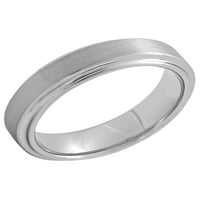 Muški titan saten i visoki poljski koračni rub vjenčanja - muški prsten