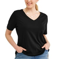 Terra & Sky Women Plus Veličina povišena majica s V-izrezom