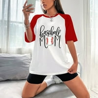 Ljetni vrhovi - Raglan majica za Bejzbol, Ženska majica s grafičkim printom za tinejdžerice, majica s kratkim rukavima s okruglim