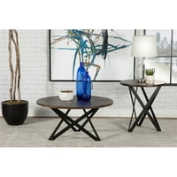 Okrugli moderni drveni stolić za kavu od 36 u dimnoj sivoj crnoj boji