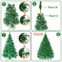 Snažna deva klasična umjetna borova božićno drvce s metalnim čeličnim postoljem, 6 ', zeleno
