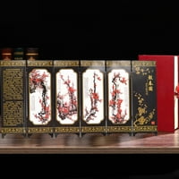 Ukras zaslona koji se okreće za nekoliko stupnjeva-drveni kineski stil-uzorak Lica U Stilu Pekinške opere - lakirani zaslon-uređenje