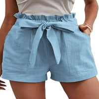 Ženske Ležerne bermudske kratke hlače, široke mini hlače za plažu s remenom, svečane ljetne kratke hlače, donji dio