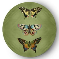 5 'Okruglo jednostavno Daisy Butterflies Novelty Chenille Area prostirka, jabučna zelena