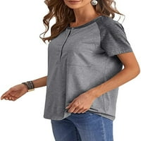 Ženska košulja u boji u boji Henleigh ljetna Raglan majica s okruglim vratom kratkih rukava ležerna Školska majica bluza