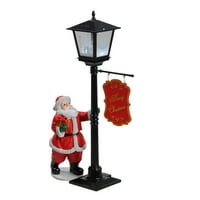 Mini snježna ulična svjetiljka od 14,5 inča i Božićni stolni zaslon Djeda Mraza