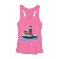 Slatka ribarska koćarica s ilustracijom crtića, Ženska majica bez rukava s uzorkom ružičastog vrijeska - dizajn Od