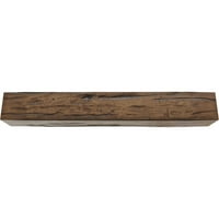 Ekena Millwork 12 W 6 h 16'l 3-strana Riverwood Endurathane Fau Wood Strop Grep, Premium star