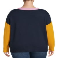 Terra & Sky Women's Plus veličine dva džepnog džempera s džepovima, srednja težina
