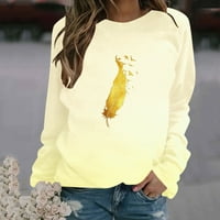 Ženske majice s dugim rukavima a-list Rasprodaja Višebojni print džemperi s dugim rukavima s okruglim vratom džemperi s niskim ramenima