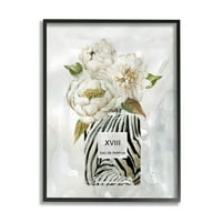Stupell Industries White Glam Peonies Bouket uzorka boca parfema, 30, dizajn Carol Robinson
