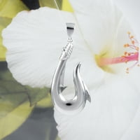 Prekrasna havajska ogrlica s 3-inčnim kukičanim privjeskom od srebra od srebra od srebra od srebra od srebra od srebra od srebra