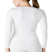 Ženska Topla odjeća od mikrovlakana s dugim rukavima u bijeloj boji