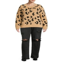 Dreamers by debi ženskog plus size leopardovog pulovera za print pulover