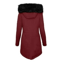 + Modni jednobojni ženski casual debeli zimski ugrađeni kaput