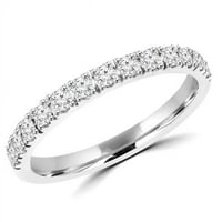 Zaručnički prsten s poludragim okruglim dijamantom 0. 14k bijelo zlato-veličina 4,25