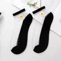Ženske Ležerne slatke obične mrežaste čarape s vezom od tratinčice, prozračne Kratke čarape u sivoj boji