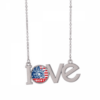Zastava Amerike s Kipom slobode s uzorkom ljubavna Ogrlica Privjesak šarm nakit