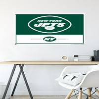 Njujorški Jets-plakat s logotipom na zidu s gumbima, 22.375 34