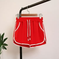 Rasprodaja ljetne štednje ženske jednobojne kratke hlače s džepovima casual sportske kratke hlače hlače crvene boje