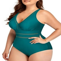 Chama plus size jedan s V-izrezom za plivanje za žene šuplje kupine za kostim za kostim kostimima set