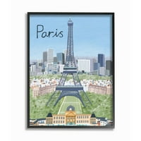 Stupell Industries Paris Šarene znamenitosti francuske gradske europske arhitekture uokvireni zidni umjetnički dizajn Carla Daly,