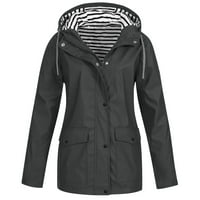 Ženska ležerna obična jakna na otvorenom Plus size, kaput s kapuljačom i džepovima otpornim na vjetar