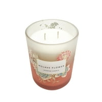 Premium Mirisana svijeća pustinjski cvijet 15oz 2-wick svijeća, bjelokosti i naranča
