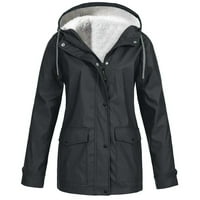 Zimski kaputi za žene na rasprodaji ženske jednobojne kišne jakne vanjske jakne Vodootporni kišni kaput s kapuljačom otporan na vjetar