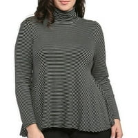 Ženski plus prugasti džemper za kornjače