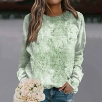 Ženske jednostavne Ležerne pulovere s okruglim vratom s dugim rukavima s grafičkim printom majice s kapuljačom